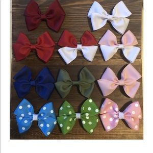 11 (4 inch Handmade Hair Bows with Alligator Clip)